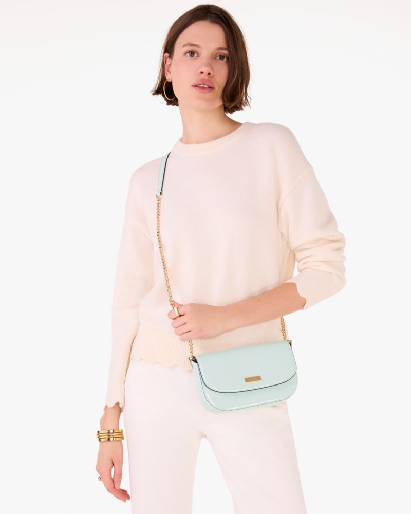 KateSpade Krista Patent Chain Crossbody Hazy Morning