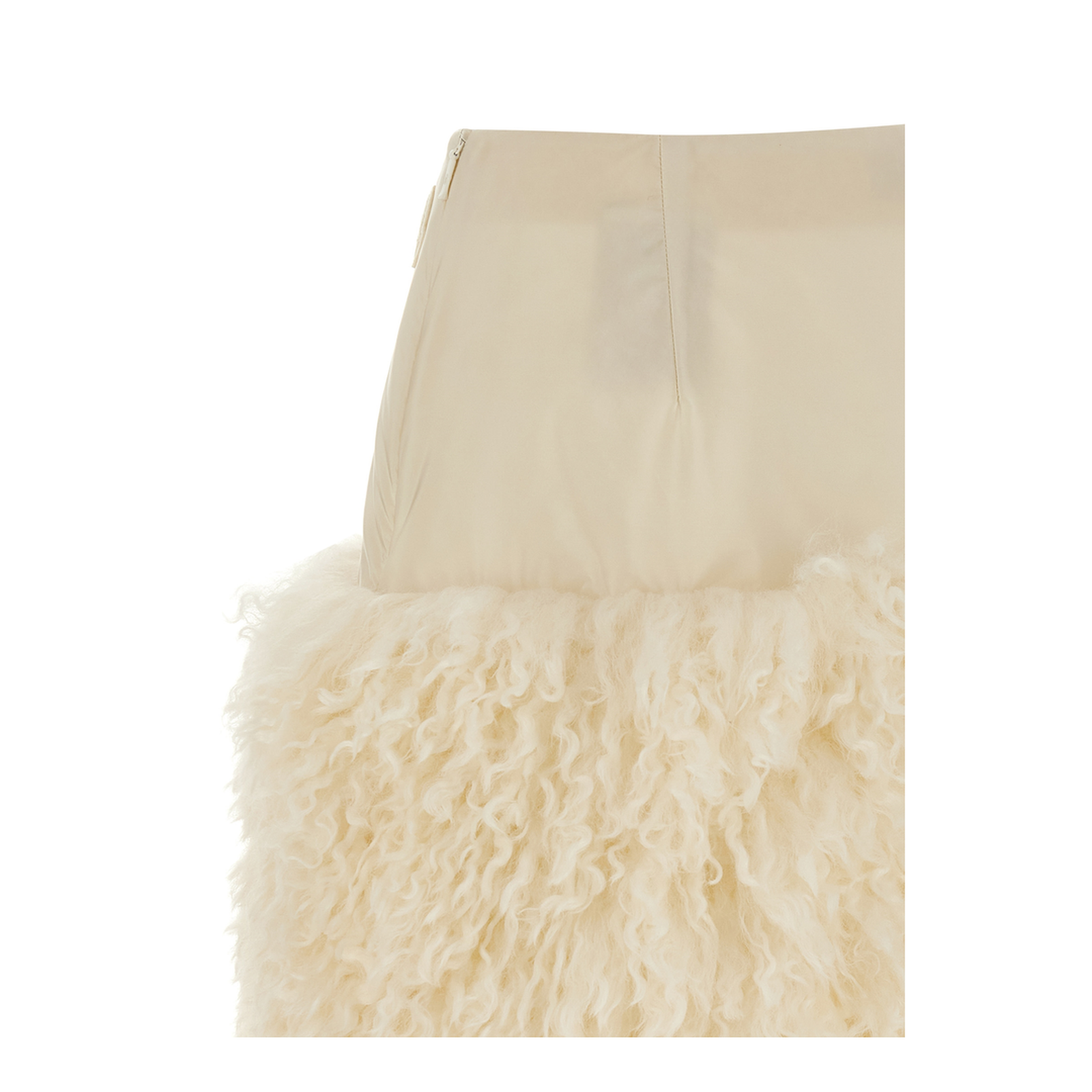 Teddy-Trimmed Mini Skirt White