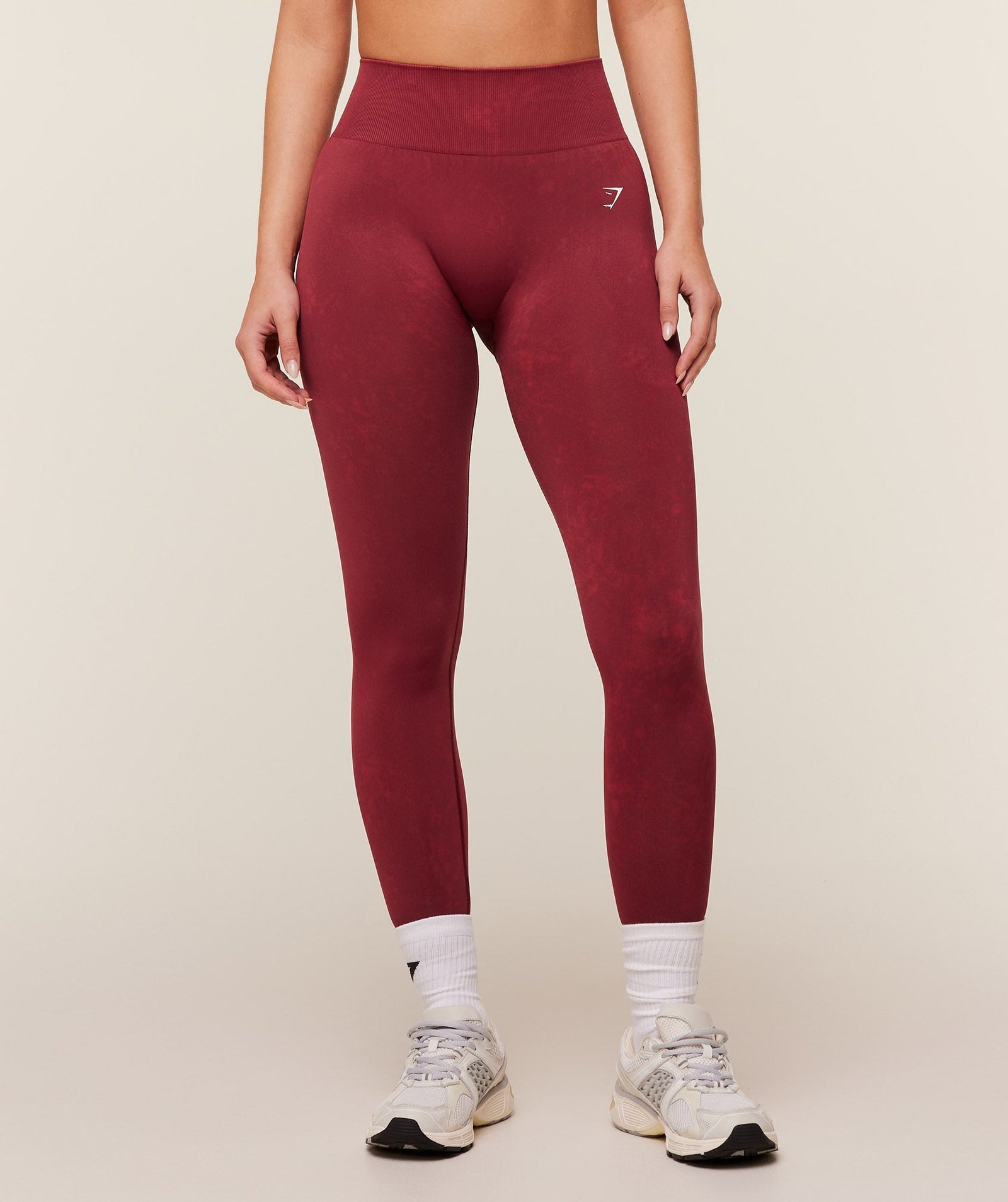 Women's Gymshark Washed Leggings Red Wash