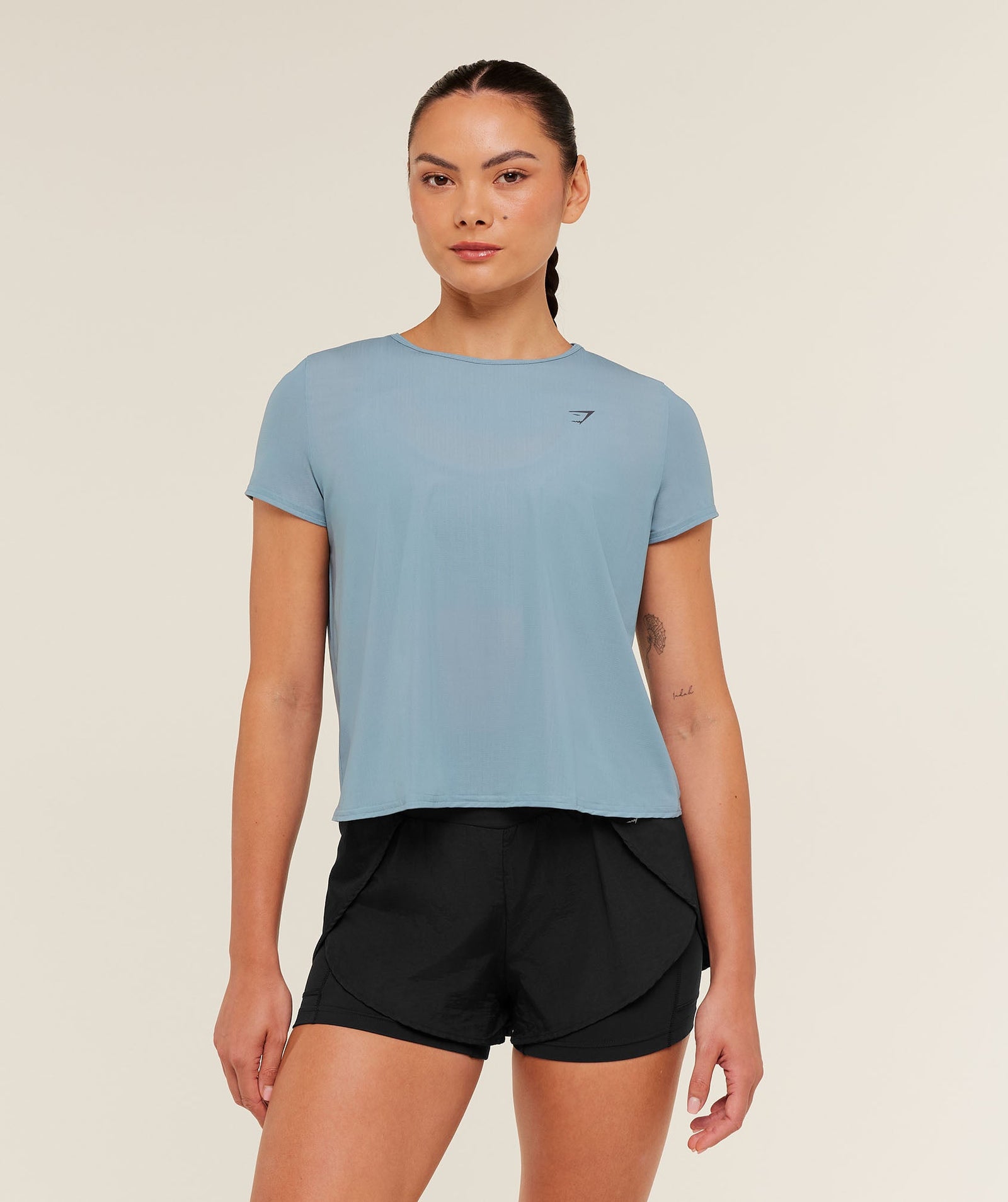 Women's Gymshark Running Short Sleeve T-Shirt Gs Storm Blue