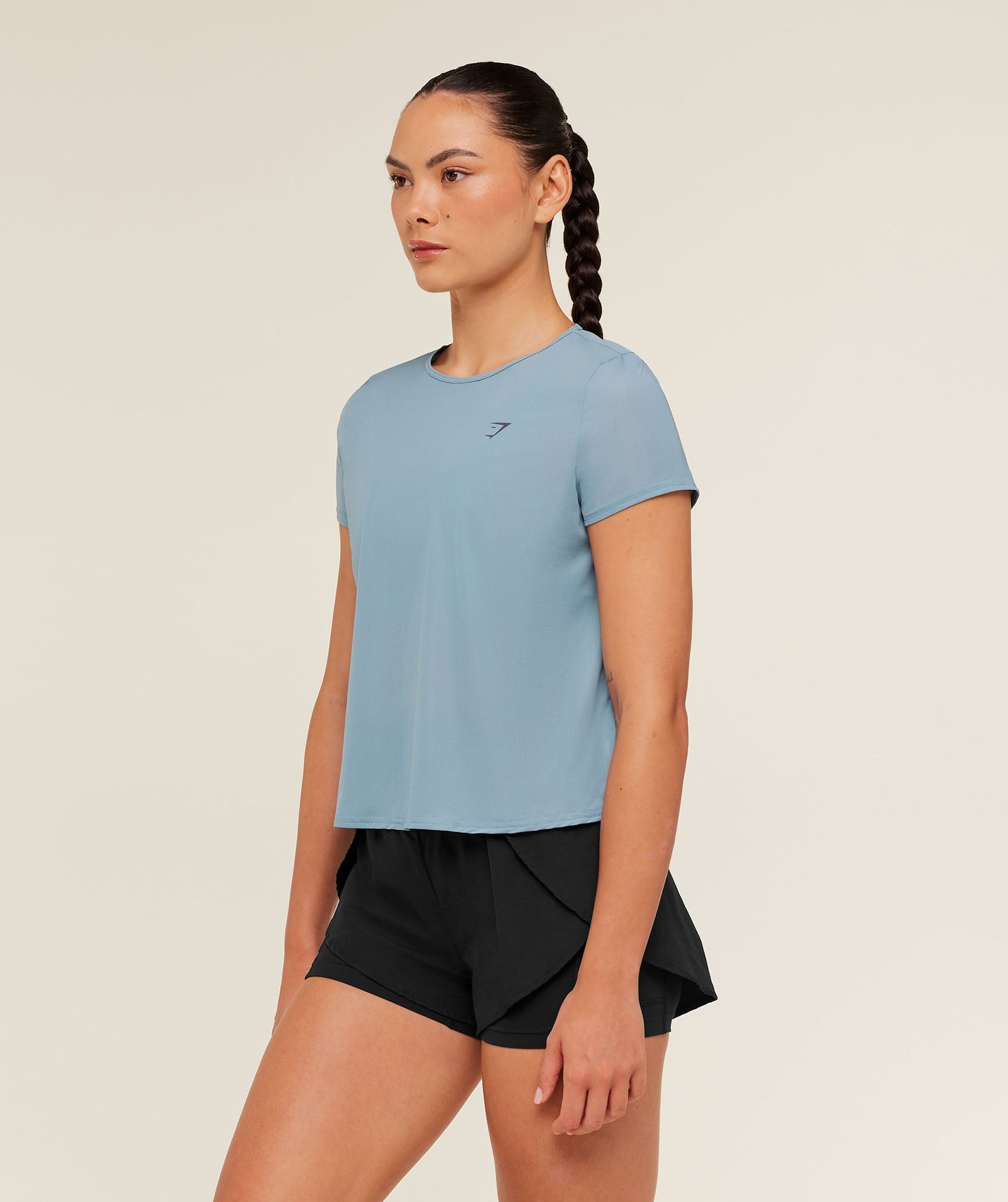 Women's Gymshark Running Short Sleeve T-Shirt Gs Storm Blue