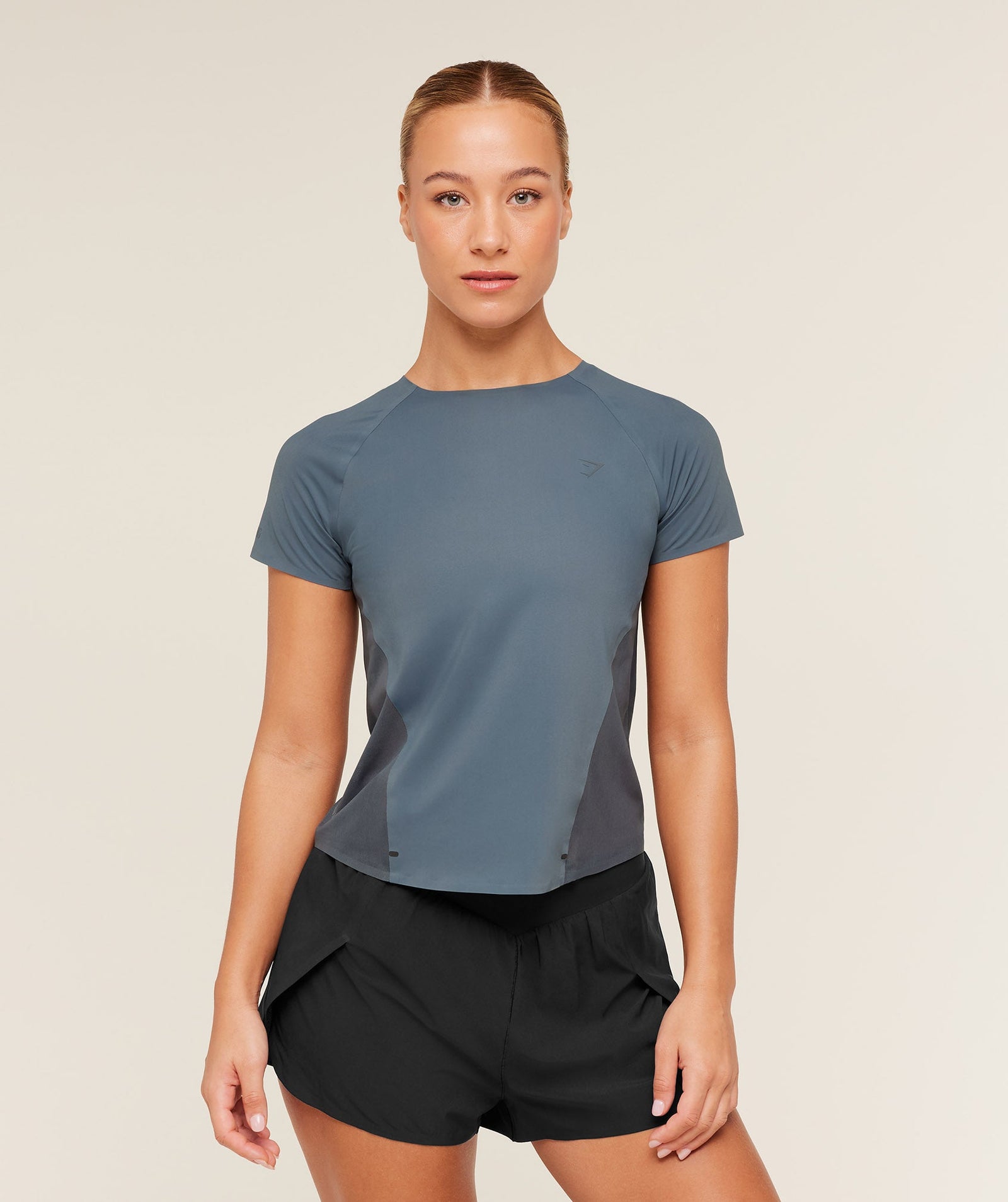 Women's Gymshark Running Elite T-Shirt Titanium Blue