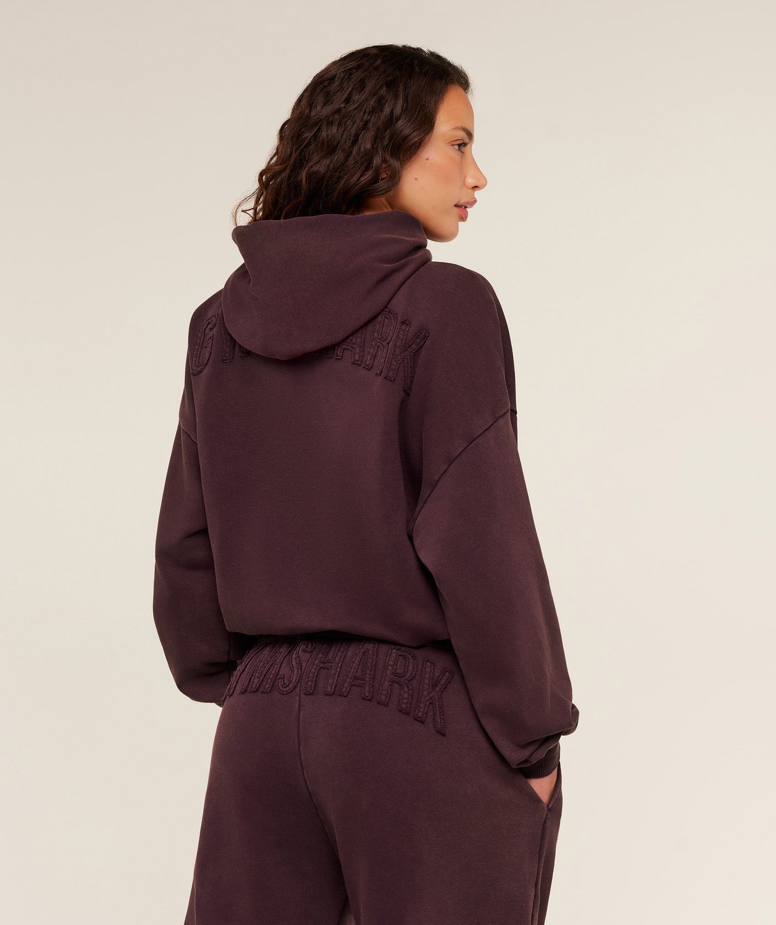 Women's Gymshark Power Washed Oversized Hoodie Cherry Purple