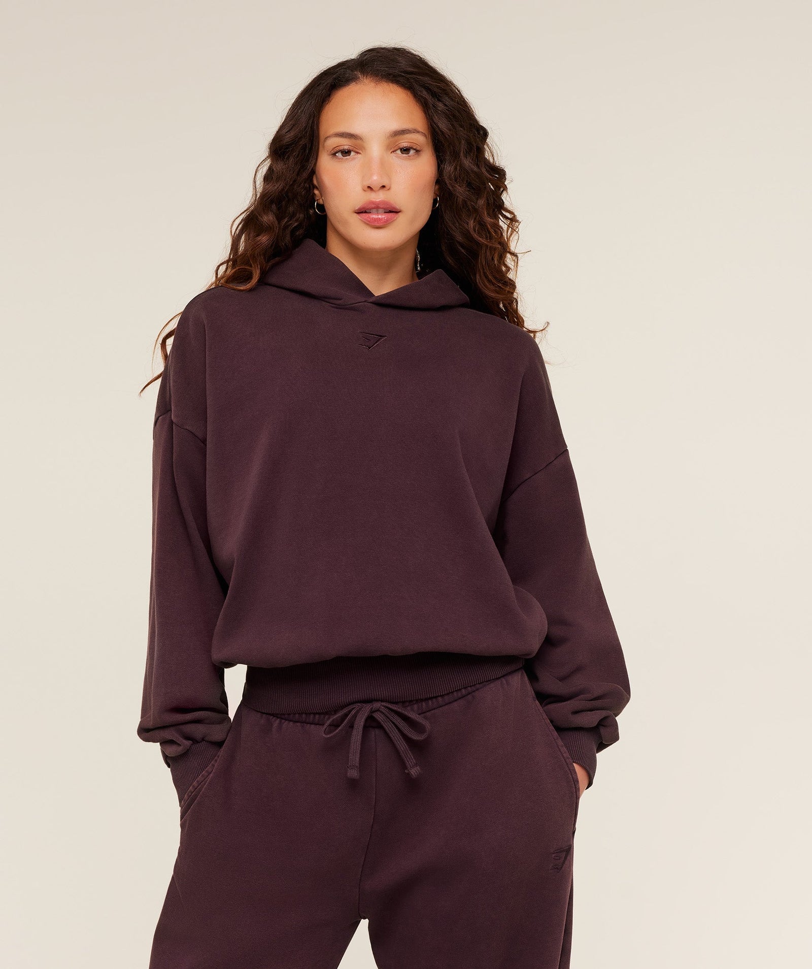 Women's Gymshark Power Washed Oversized Hoodie Cherry Purple