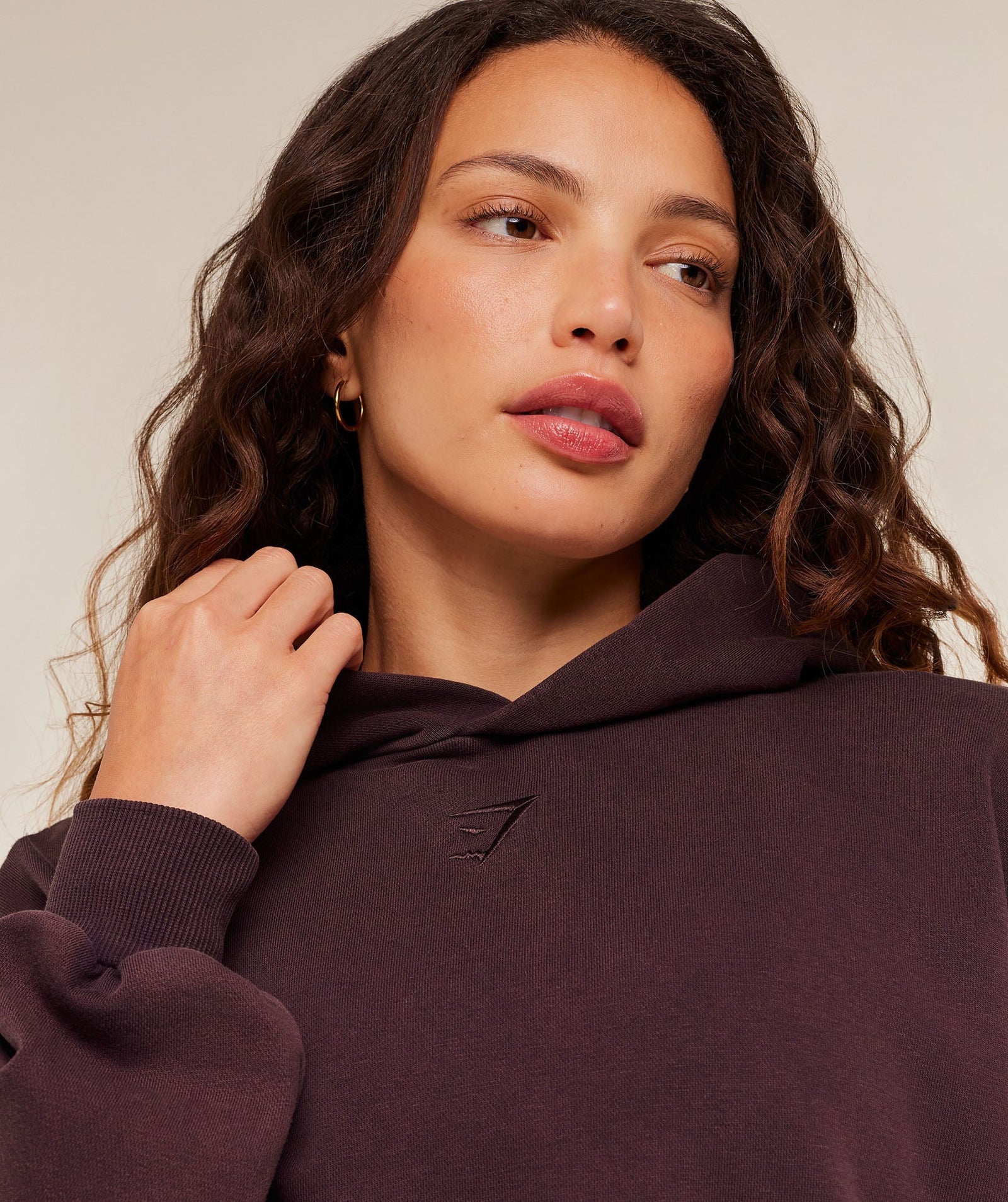 Women's Gymshark Power Washed Oversized Hoodie Cherry Purple