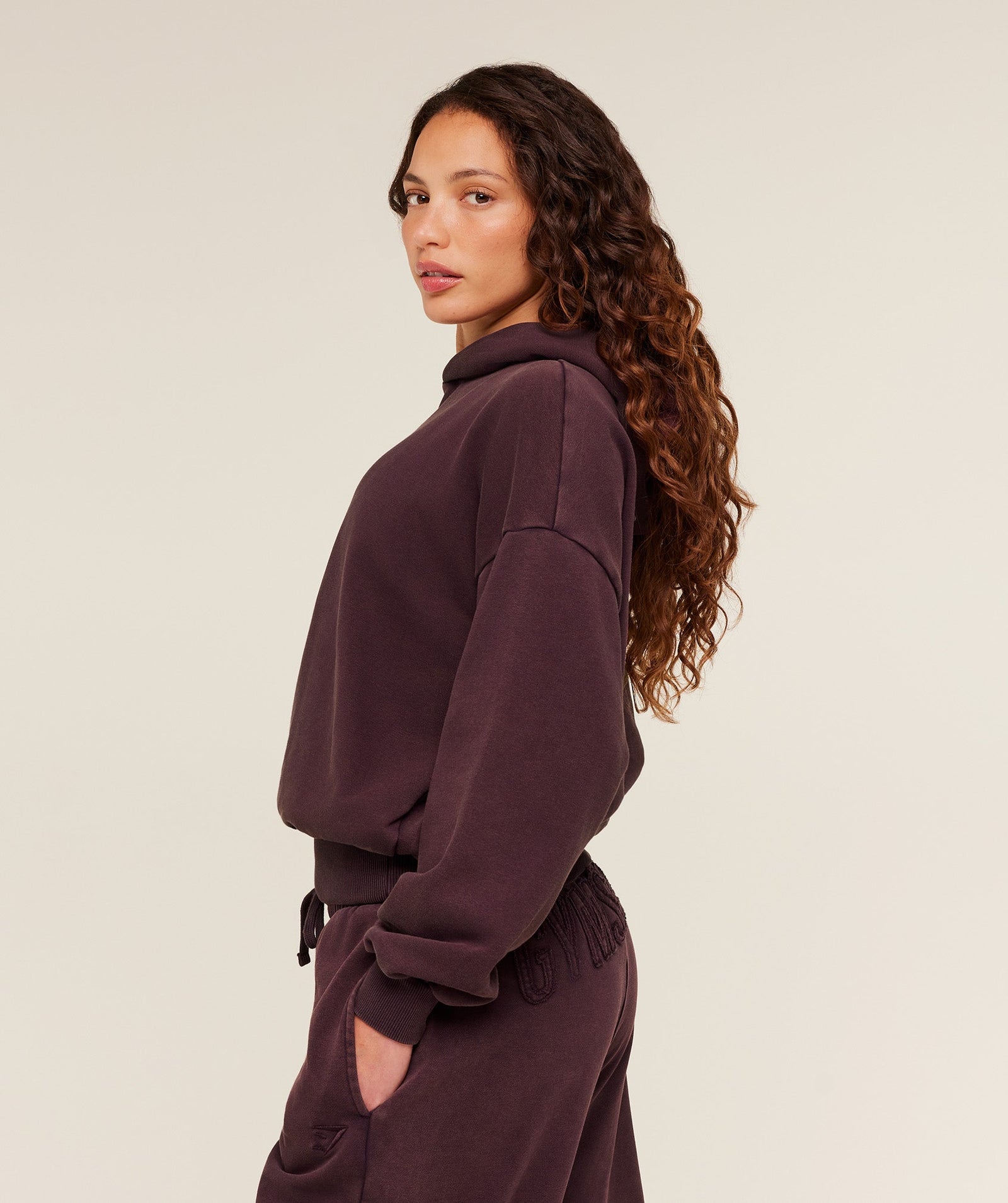 Women's Gymshark Power Washed Oversized Hoodie Cherry Purple