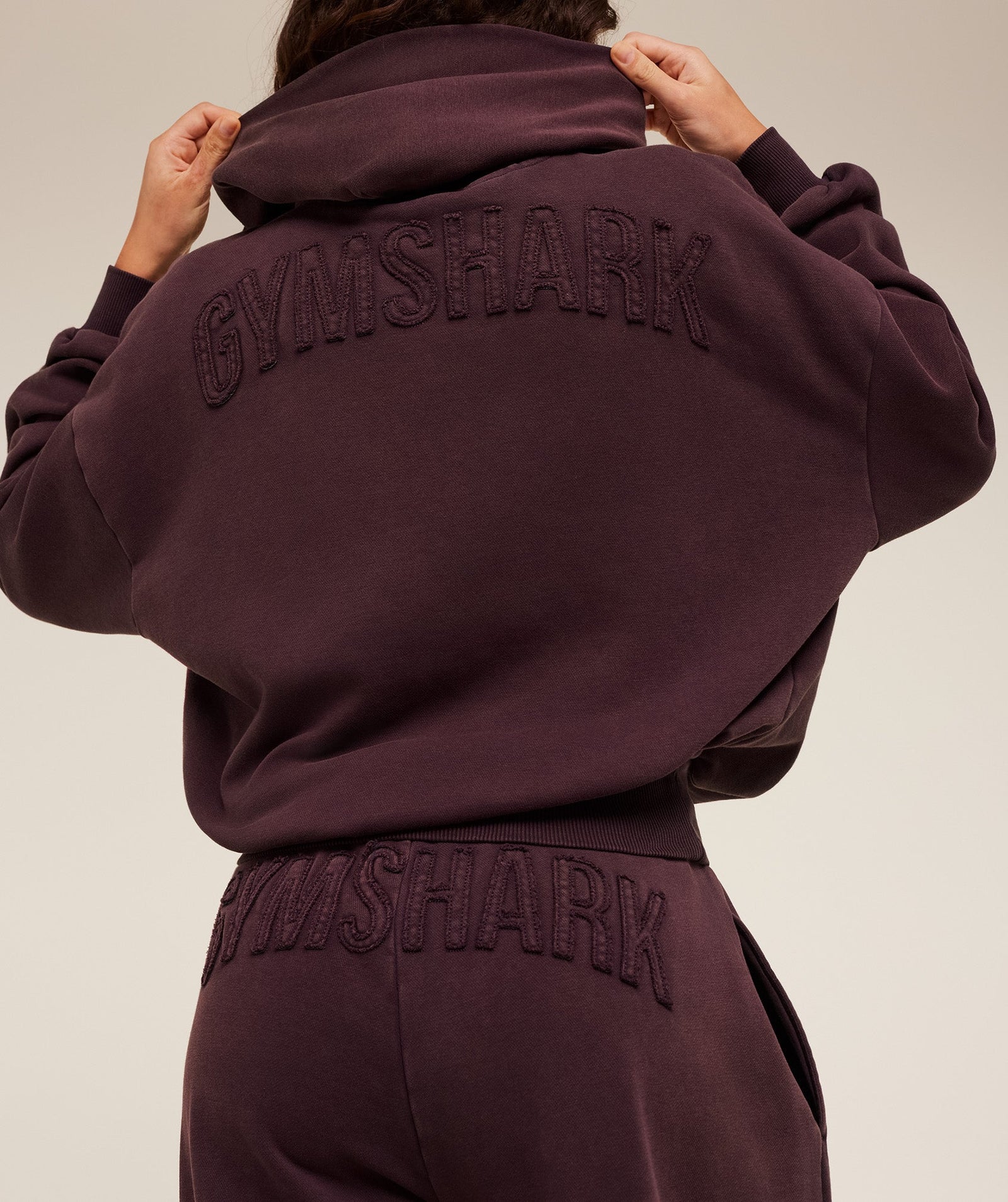 Women's Gymshark Power Washed Oversized Hoodie Cherry Purple