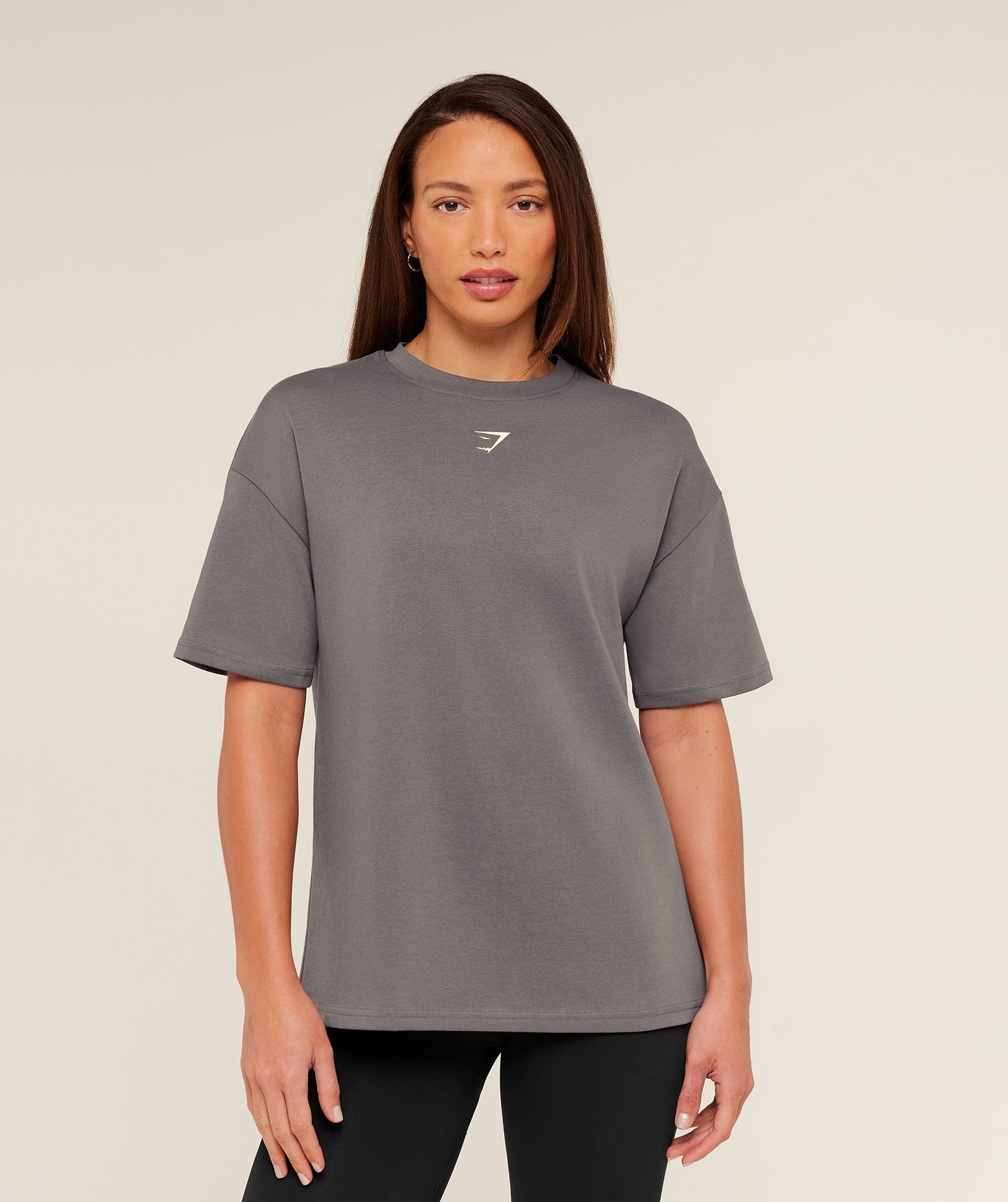 Women's Gymshark Power Oversized T-Shirt Cool Brown