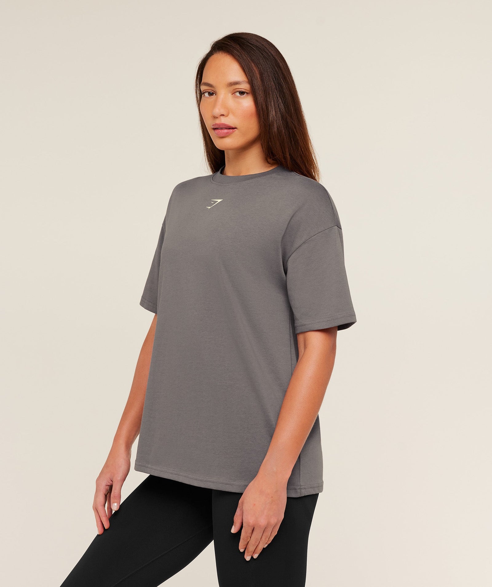 Women's Gymshark Power Oversized T-Shirt Cool Brown