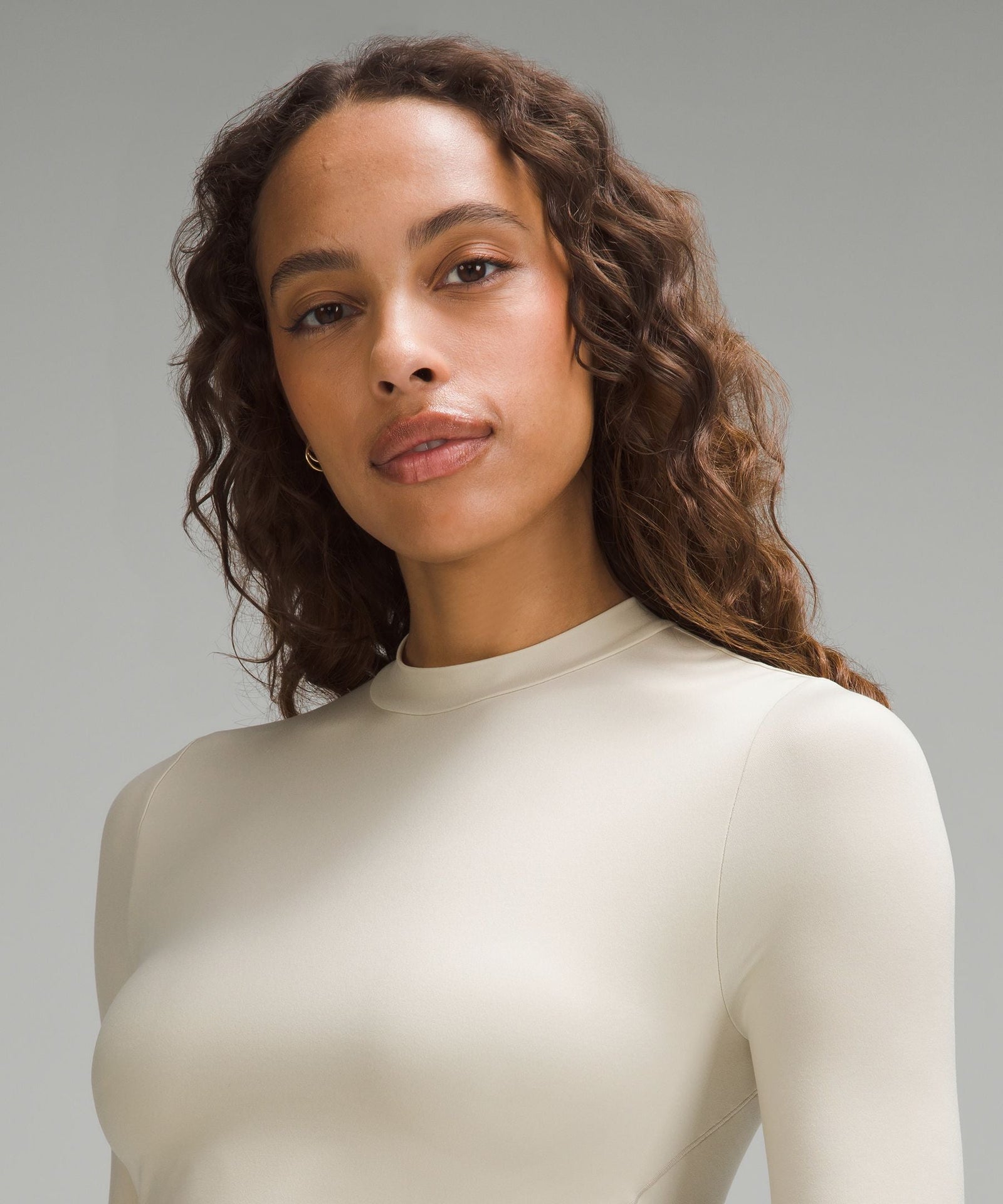 Lululemon Women's Wundermost Ultra-Soft Nulu Mockneck Super-Cropped Long-Sleeve Shirt