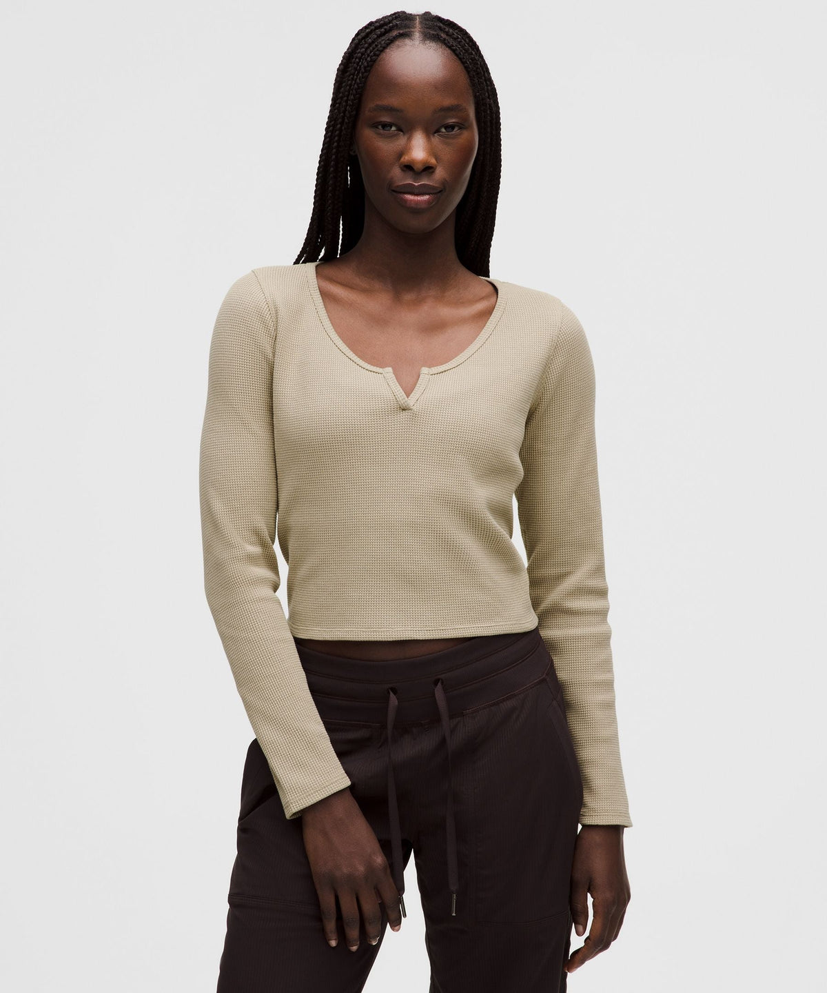 Lululemon Women's Cotton-Blend Henley Long-Sleeve Shirt