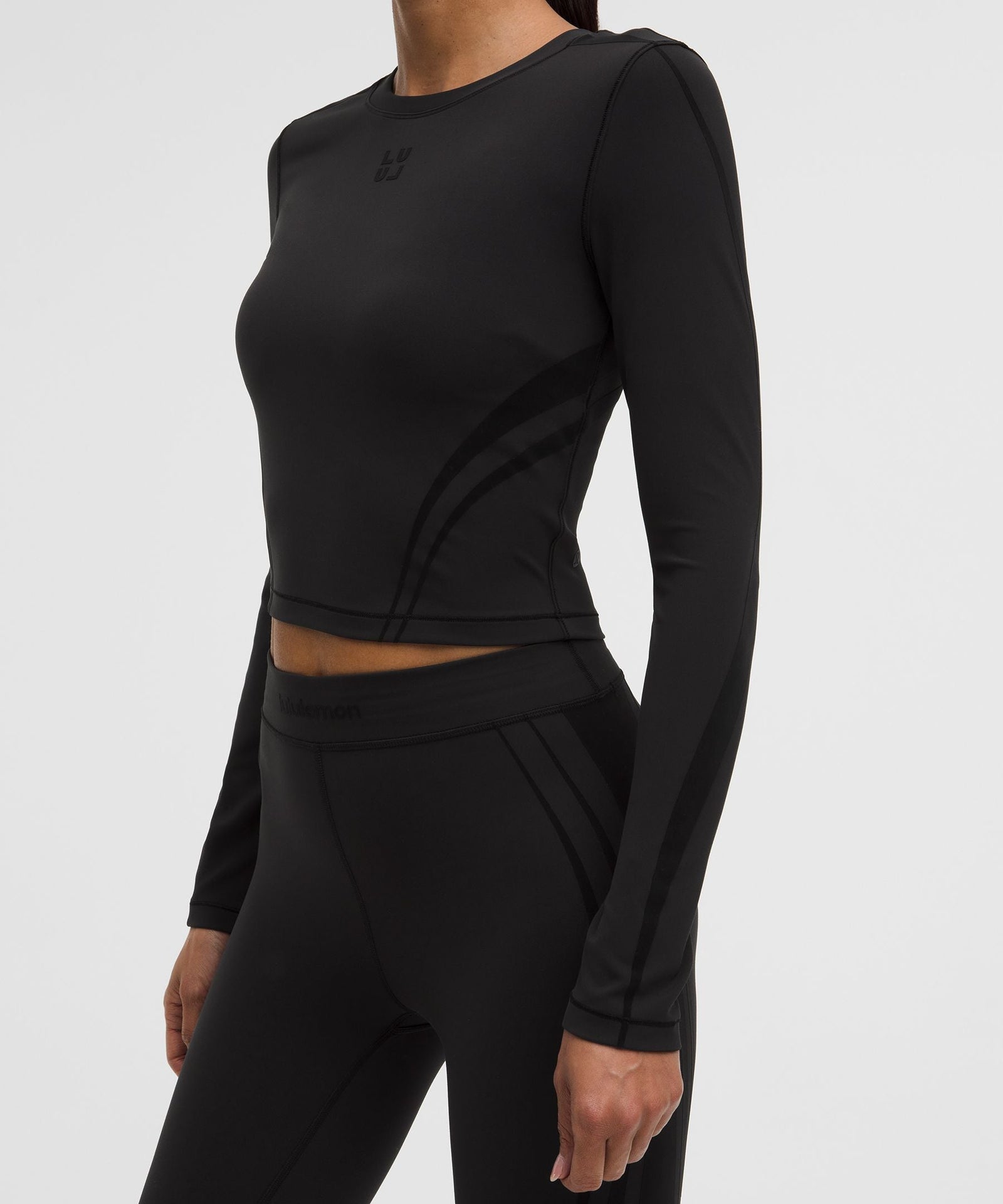 Lululemon Women's Wunder Train Cropped Long-Sleeve Shirt *Flocked