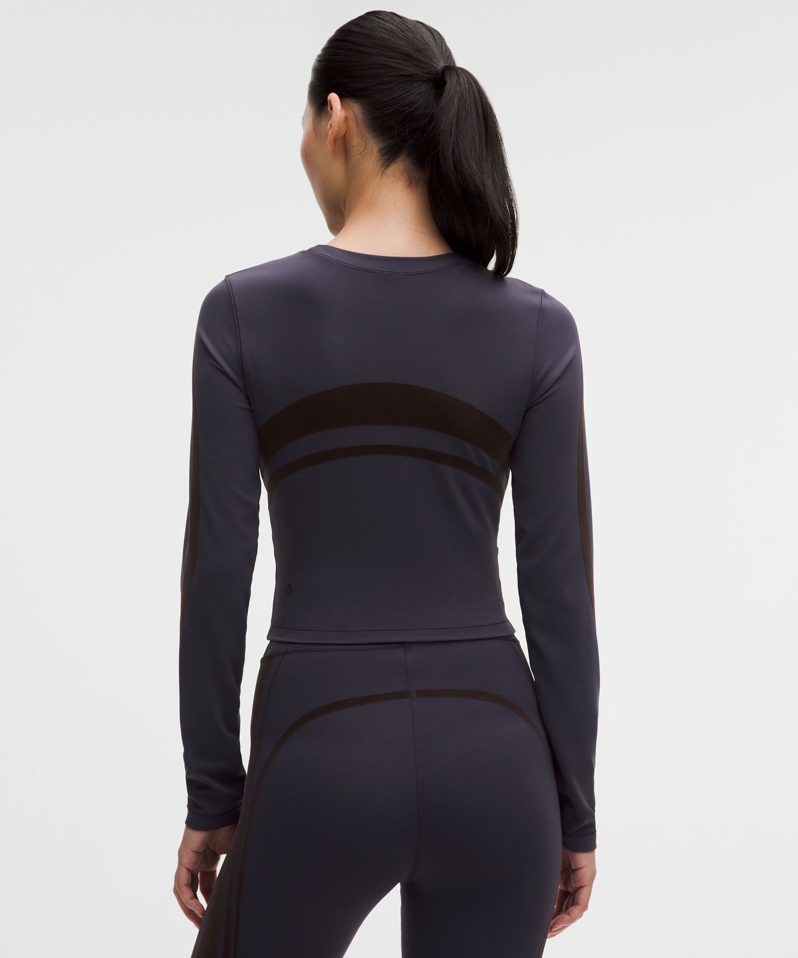 Lululemon Women's Wunder Train Cropped Long-Sleeve Shirt *Flocked