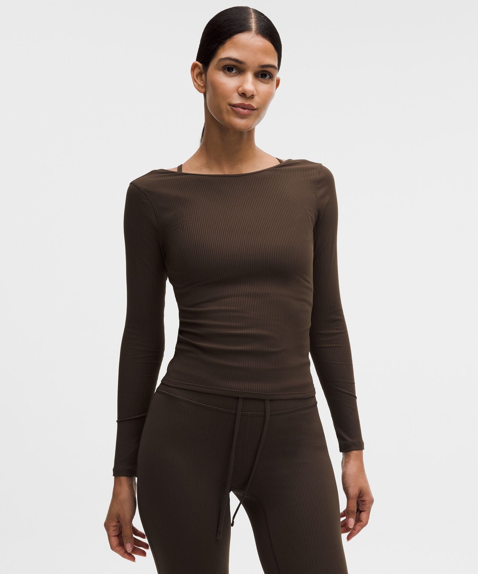 Lululemon Women's Ribbed Scoop-Back Yoga Long-Sleeve Shirt