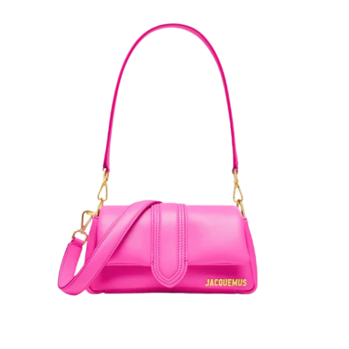 Jacquemus The Small Bambimou Soft Padded Leather Bag Neon Pink