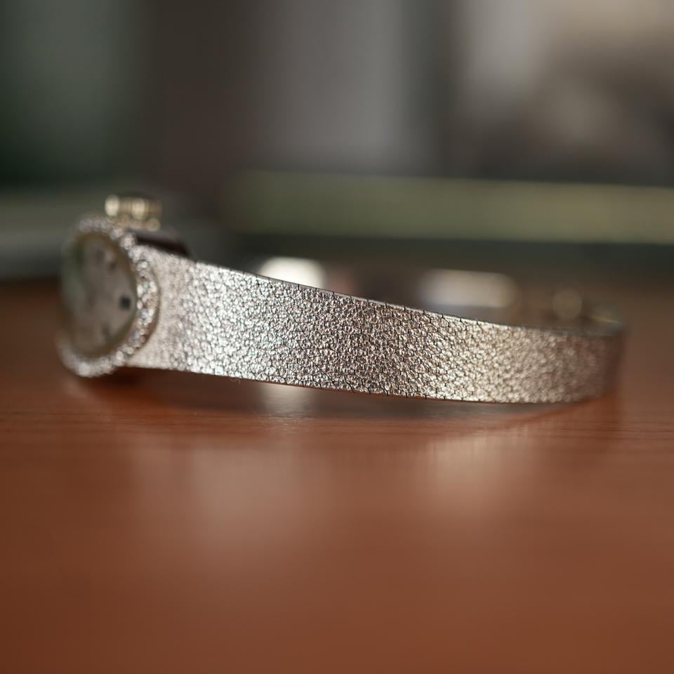 Rolex Unique Rolex Ladies Cocktail Watch Solid 14k White Gold Factory Diamond Oval Dial Mint Condition like new