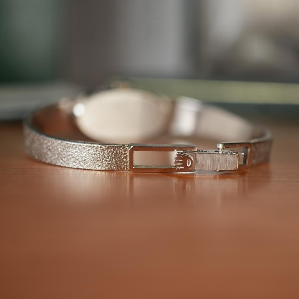 Rolex Unique Rolex Ladies Cocktail Watch Solid 14k White Gold Factory Diamond Oval Dial Mint Condition like new