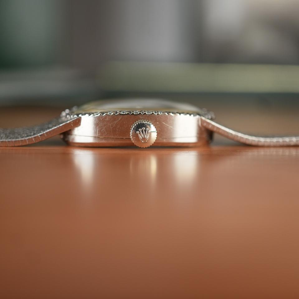 Rolex Unique Rolex Ladies Cocktail Watch Solid 14k White Gold Factory Diamond Oval Dial Mint Condition like new