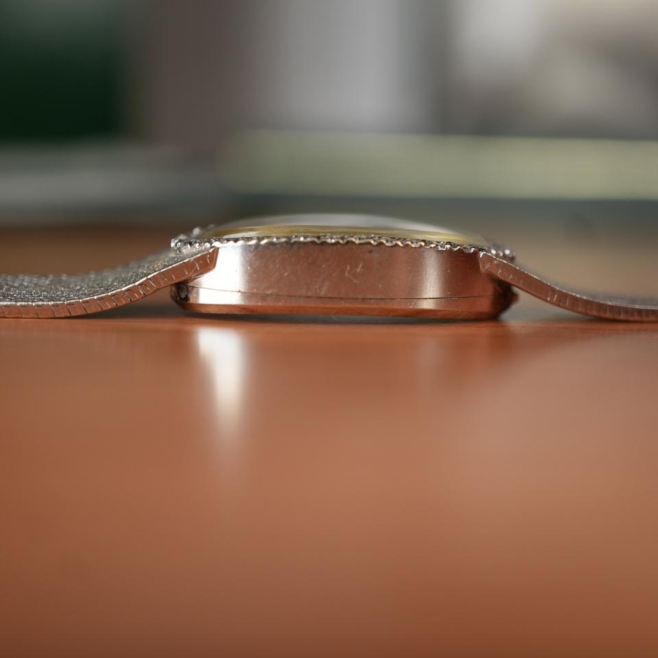 Rolex Unique Rolex Ladies Cocktail Watch Solid 14k White Gold Factory Diamond Oval Dial Mint Condition like new