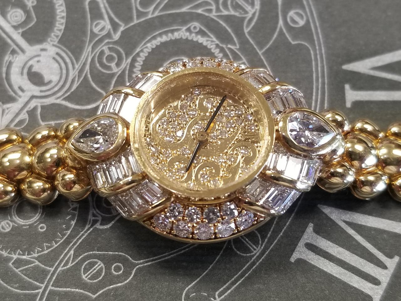 Audemars Piguet Ladies Gold Set With Diamond Baguette Watch Diamond Dial