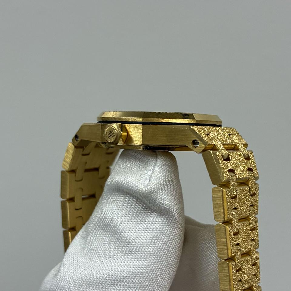 Audemars Piguet Royal Oak Mini Frosted Gold Quartz 18k Yellow Gold Frosted 23mm Ladies Watch