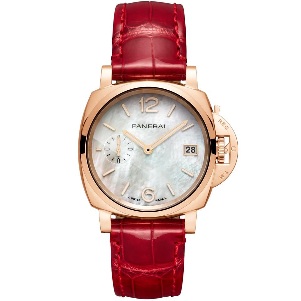 Panerai Piccolo 2026 PAM01280 Goldtech ladies women's Madreperla rose red pink pearl dial Full set