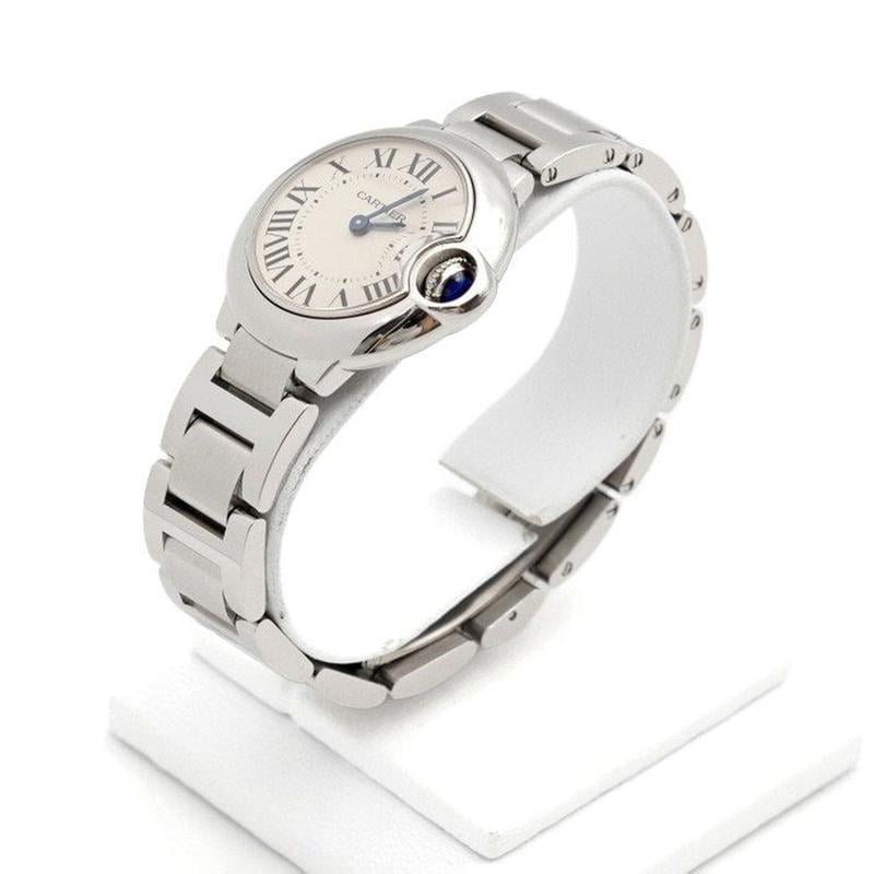 Cartier Ballon Bleu 28mm Small 28 MM Steel Band Quartz Women's Watch W69018 Z4