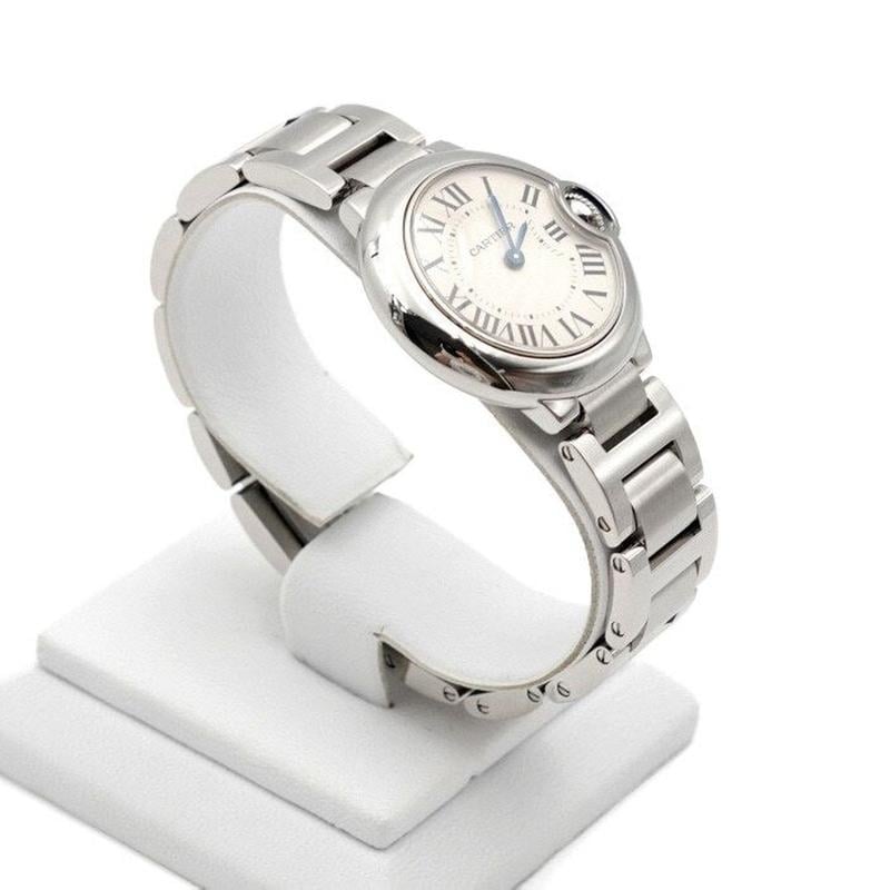 Cartier Ballon Bleu 28mm Small 28 MM Steel Band Quartz Women's Watch W69018 Z4