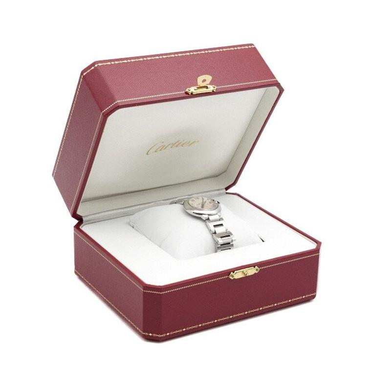 Cartier Ballon Bleu 28mm Small 28 MM Steel Band Quartz Women's Watch W69018 Z4
