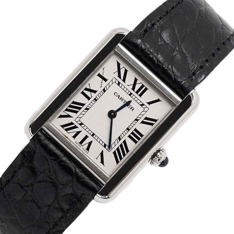 Cartier Tank Solo Small Leather Band Quartz Women's Watch 1018255