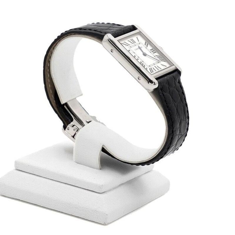 Cartier Tank Solo Small Leather Band Quartz Women's Watch 1018255