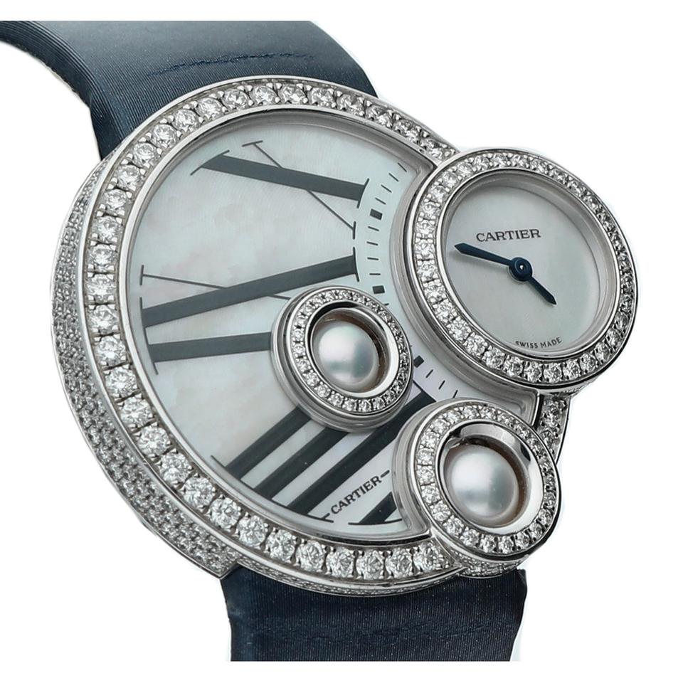 Cartier3053 Libre Perles de Cartier White Gold Diamond Pearls MOP Women's Watch