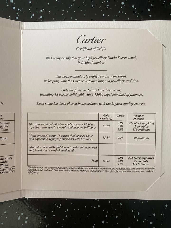 Cartier Secret Panda