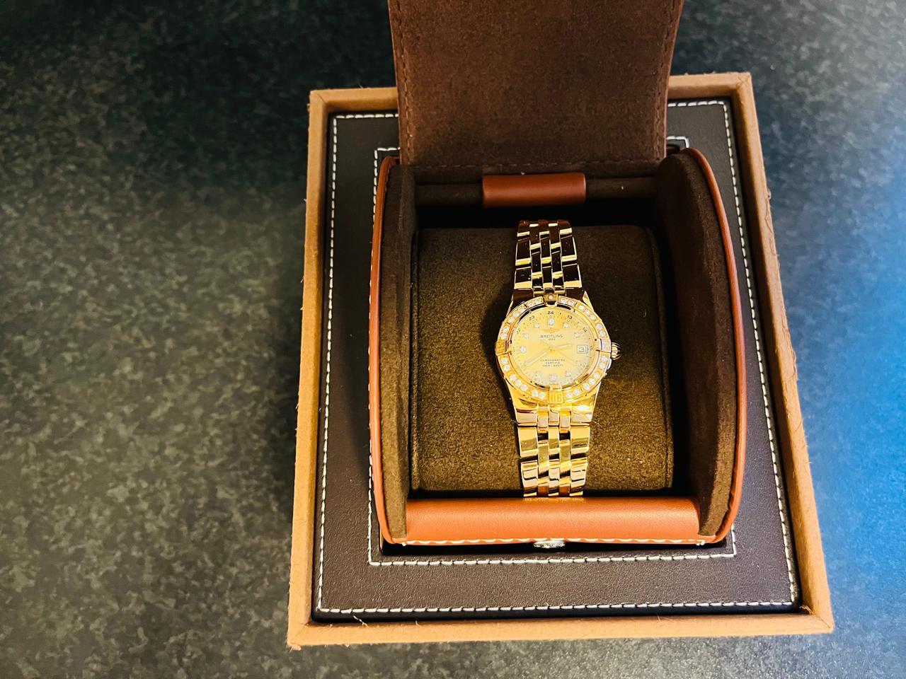 Breitling Starliner Gold/diamonds/mother of pearl - ladies watch