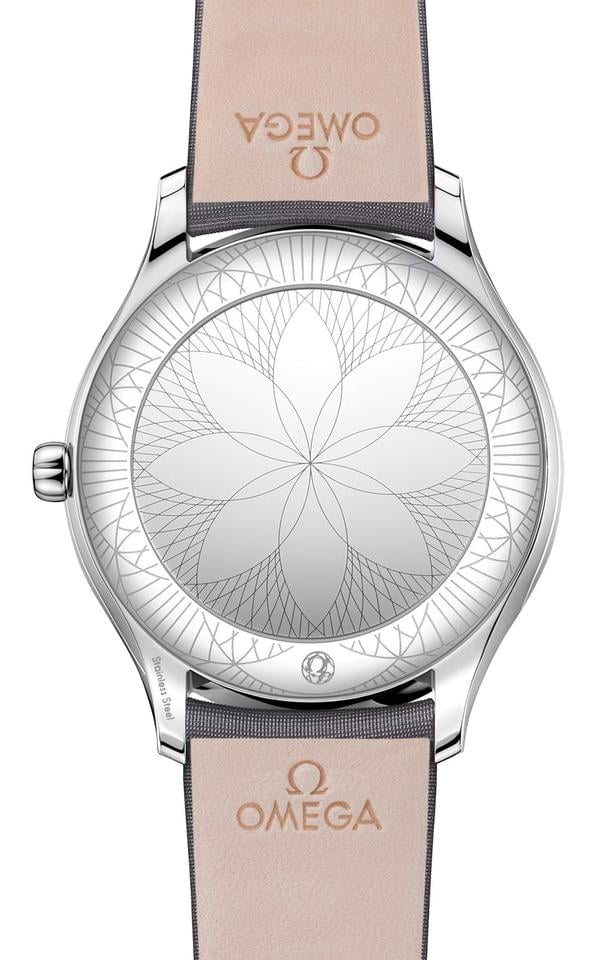 Omega De Ville Trésor Steel Gray Fabric Diamond Womens Watch 428.17.39.60.02.001