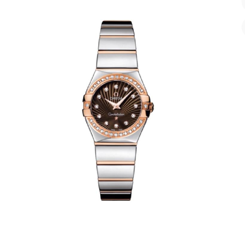 Omega Constellation Quartz24 mm steel red gold ladies watch 123.25.24.60.63.002 BC