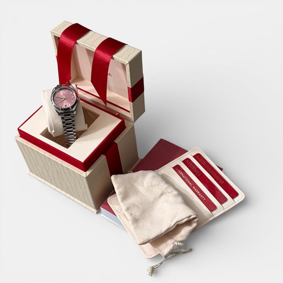 Omega Seamaster Aqua Terra150 M Womens 34 Full Set Pink Dial - 220.10.34.20.10.003