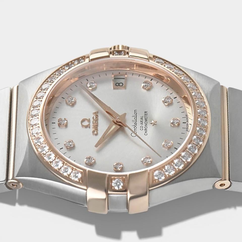 Omega Constellation Ladies Co-Axial Chronometer / Diamonds / Steel&Red gold / 35 mm / 123.25.35.20.52.001