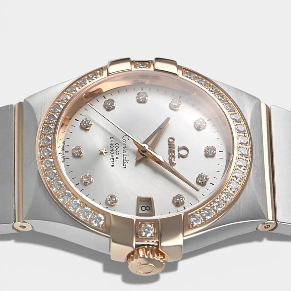 Omega Constellation Ladies Co-Axial Chronometer / Diamonds / Steel&Red gold / 35 mm / 123.25.35.20.52.001