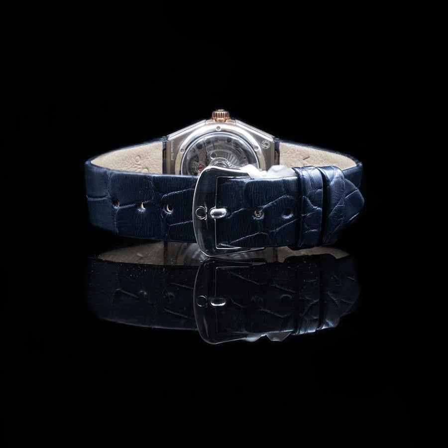 Omega Constellation Ladies Blue Motif 29mm 131.28.29.20.99.003 (2026) - UNWORN Diamond Dial 18ct R/Gold Diamond Bezel S/Steel Blue Leather