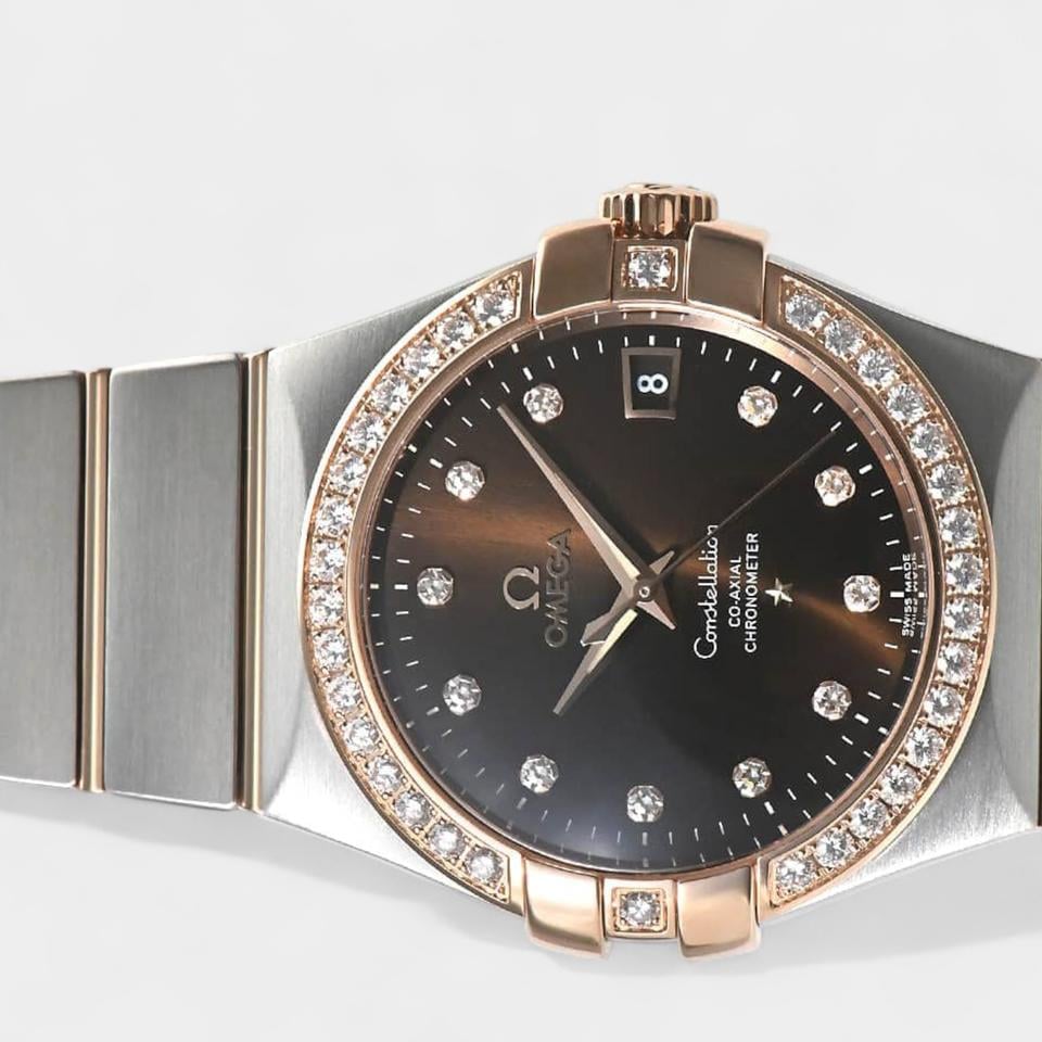 Omega Constellation Ladies Co-axial Chronometer / Diamonds / Steel&Red gold / 35 mm / 123.25.35.20.63.001