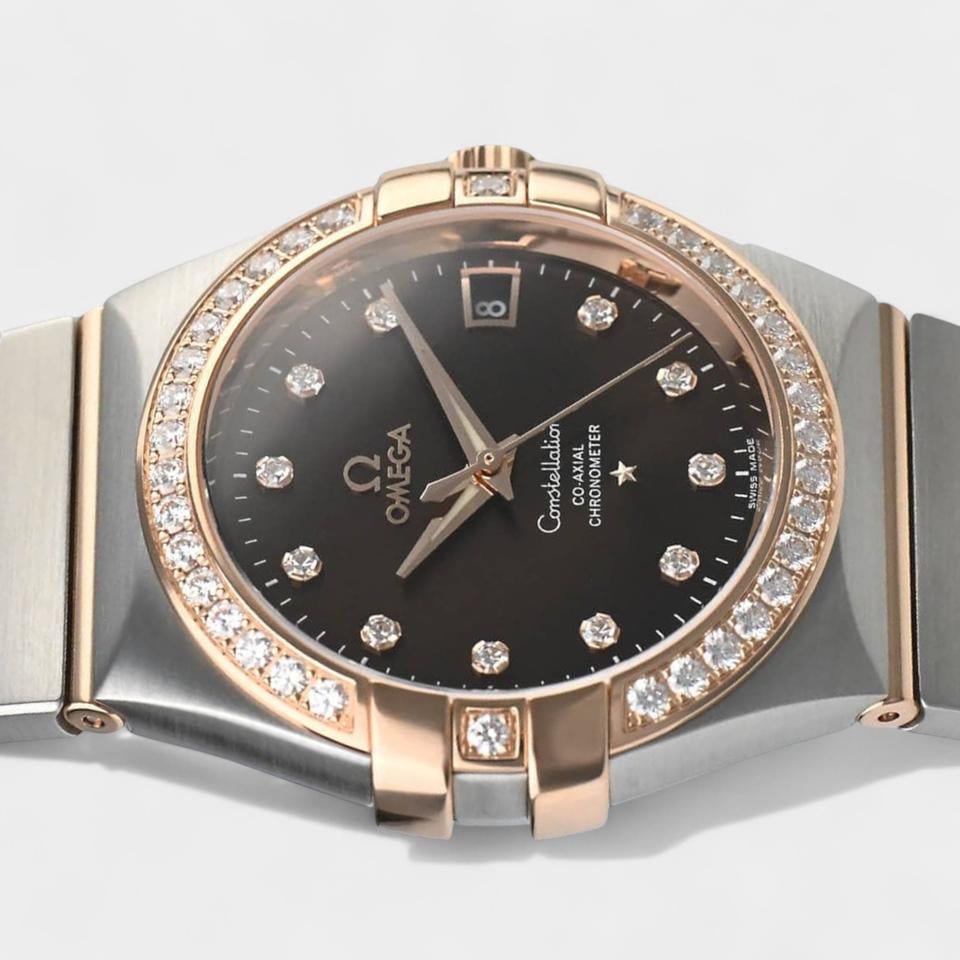 Omega Constellation Ladies Co-axial Chronometer / Diamonds / Steel&Red gold / 35 mm / 123.25.35.20.63.001