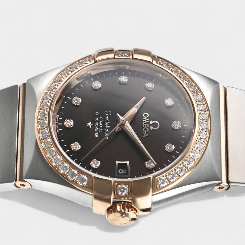 Omega Constellation Ladies Co-axial Chronometer / Diamonds / Steel&Red gold / 35 mm / 123.25.35.20.63.001