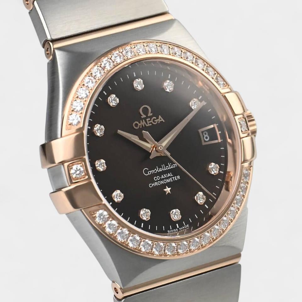 Omega Constellation Ladies Co-axial Chronometer / Diamonds / Steel&Red gold / 35 mm / 123.25.35.20.63.001