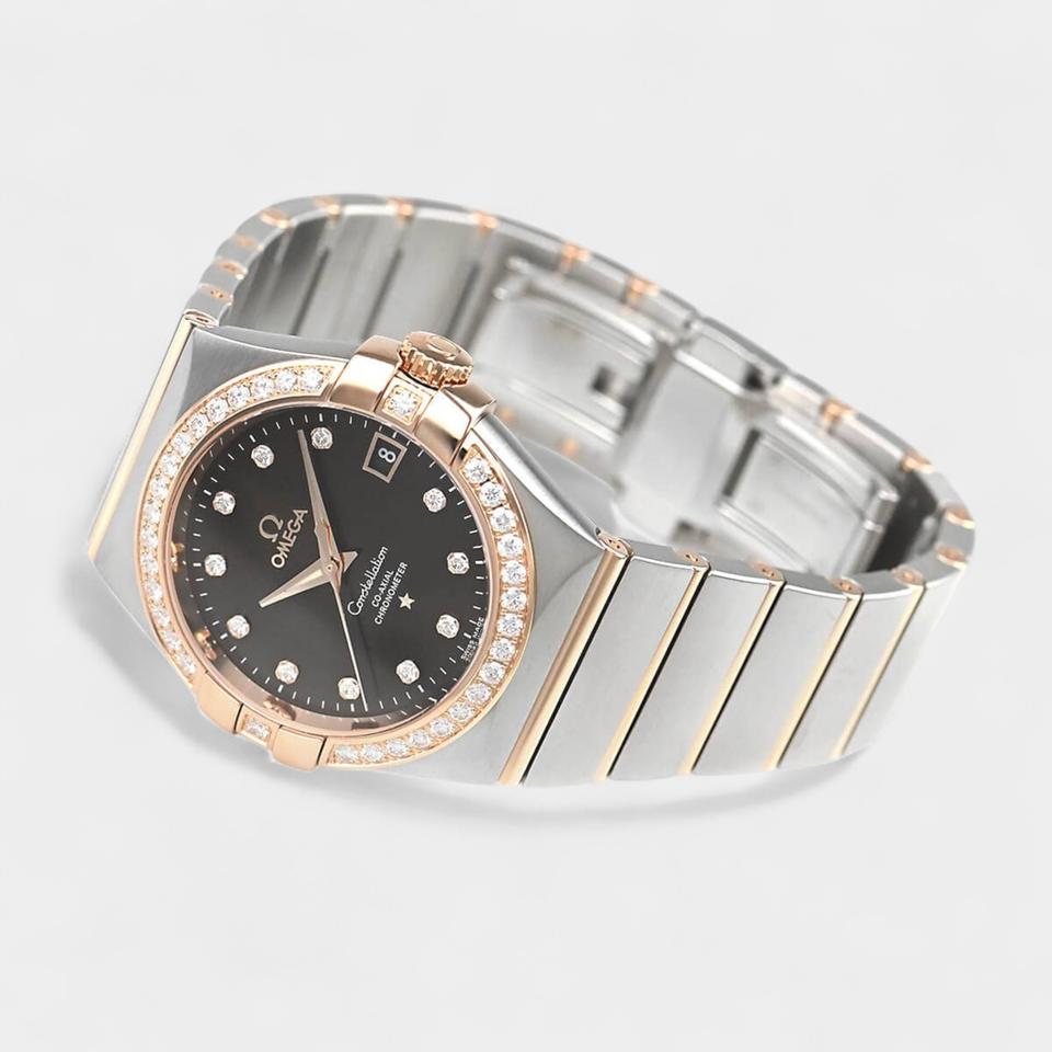 Omega Constellation Ladies Co-axial Chronometer / Diamonds / Steel&Red gold / 35 mm / 123.25.35.20.63.001