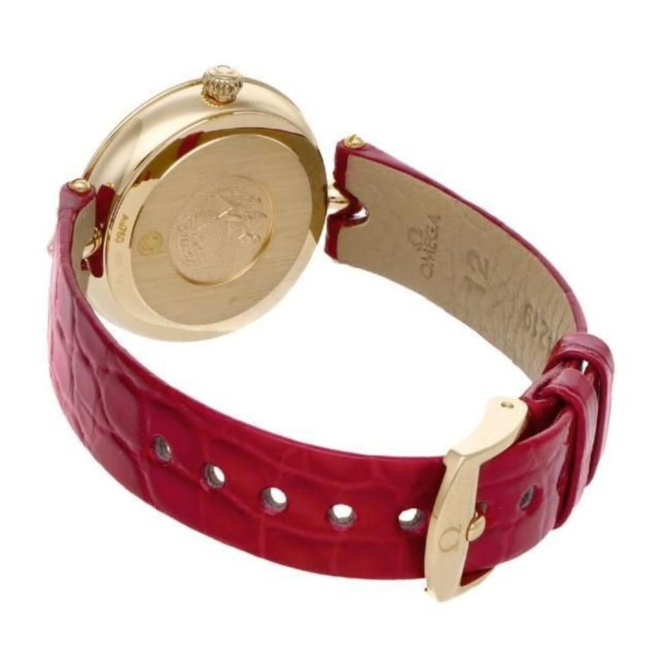 Omega De Ville Prestige Dewdrop Diamond Bezel 18k Yellow Gold Women's Watch 424.58.27.60.55.001 Complete Full Set