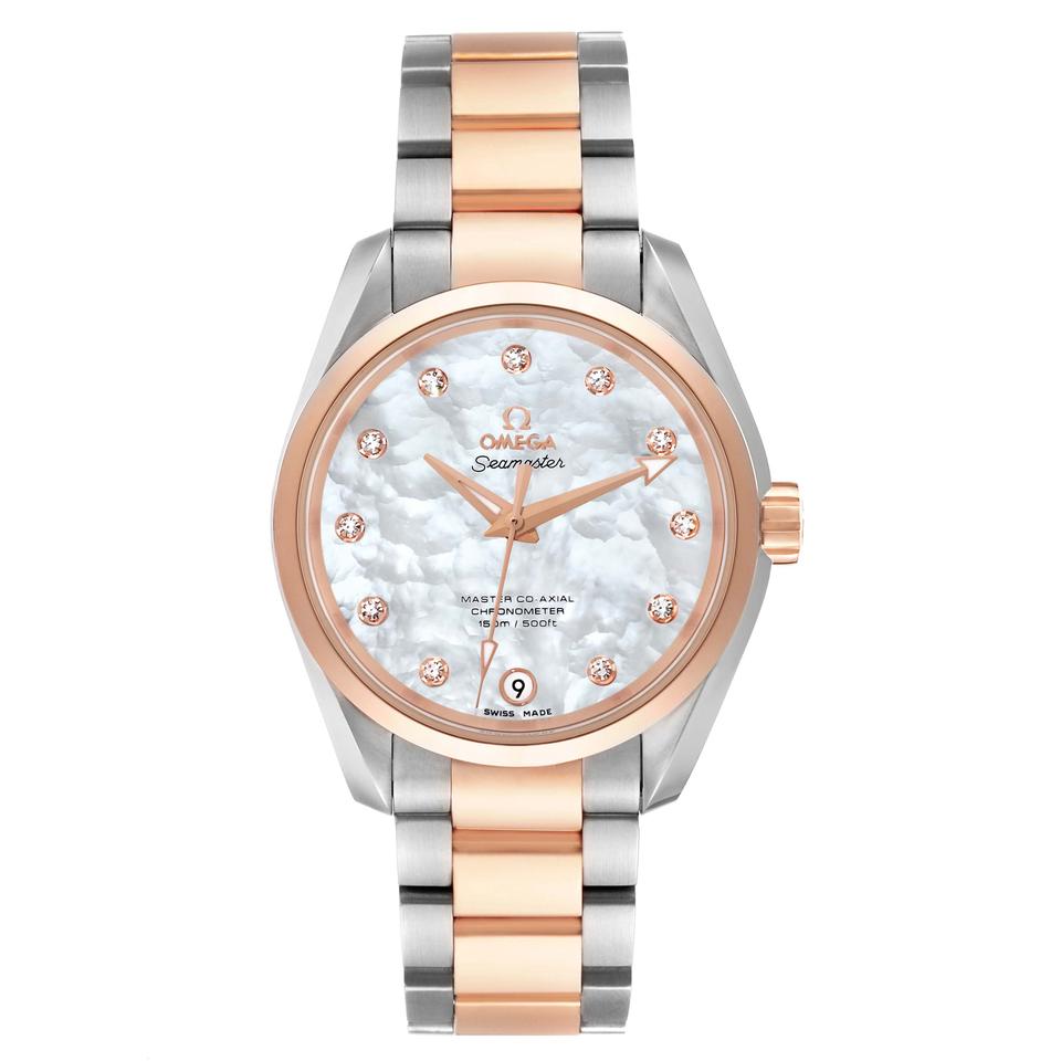 Omega Seamaster Aqua Terra Rose Gold Mother of Pearl Diamond Ladies Watch 231.20.39.21.55.003 Unworn