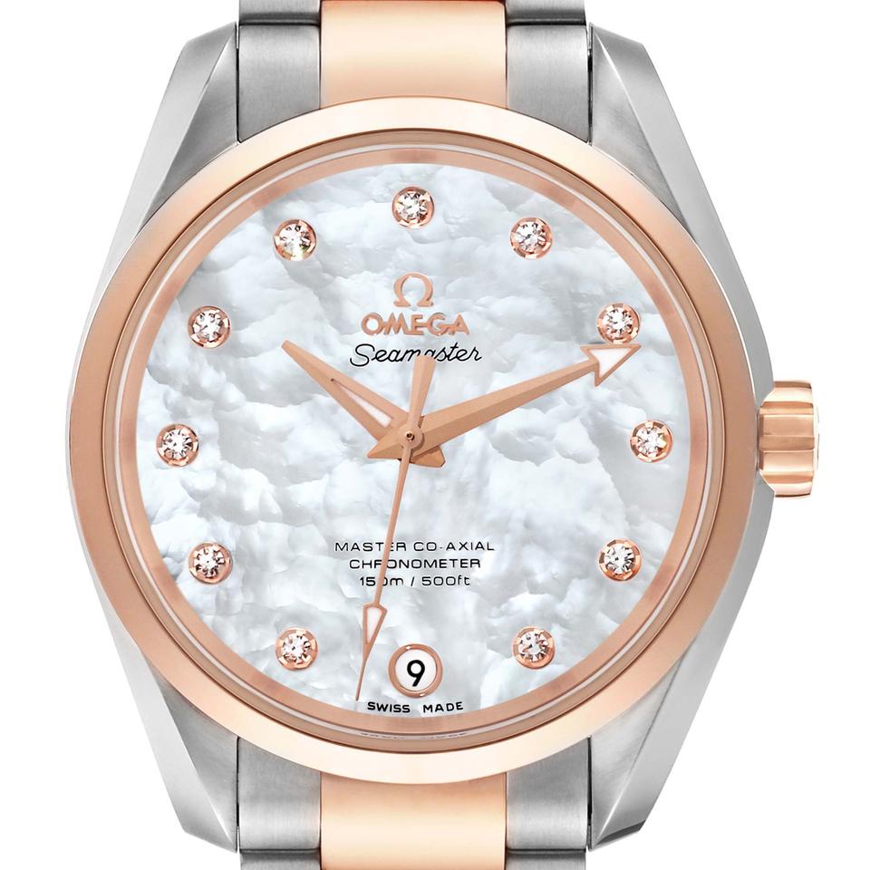 Omega Seamaster Aqua Terra Rose Gold Mother of Pearl Diamond Ladies Watch 231.20.39.21.55.003 Unworn
