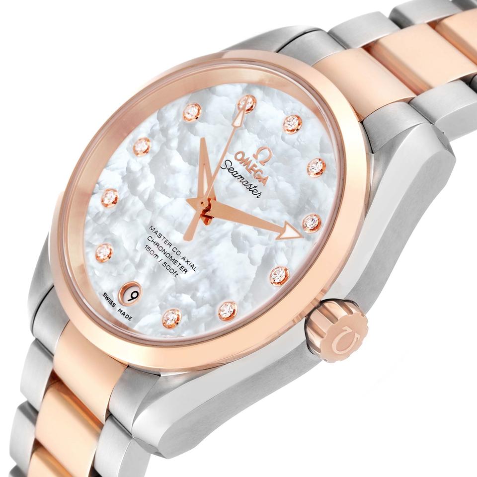 Omega Seamaster Aqua Terra Rose Gold Mother of Pearl Diamond Ladies Watch 231.20.39.21.55.003 Unworn
