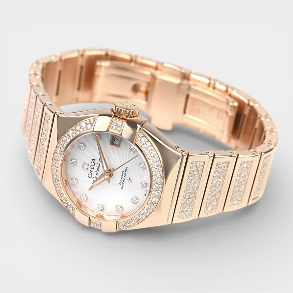 Omega Constellation Ladies Red gold / 27 mm / Box&Papers / 123.55.27.20.55.004